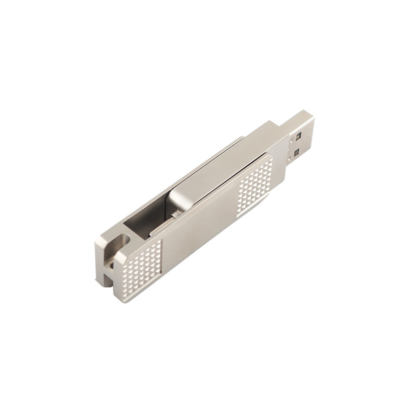 Silver Type C Metal USB Flash Drives Can 360 Degree Rotation With Password Protection