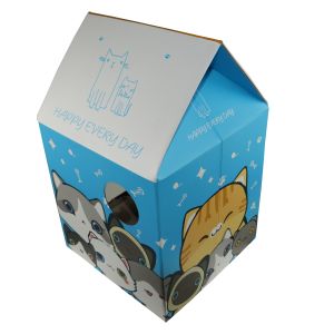 Cat Scratching Post Cardboard Scratch Pad House Multiple Functions 53x33x32CM