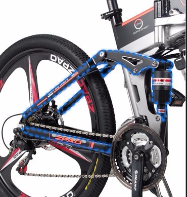 48V 26 inch Electric Folding Bike With 3 Knife And Shimano 21 Speed Derailleur