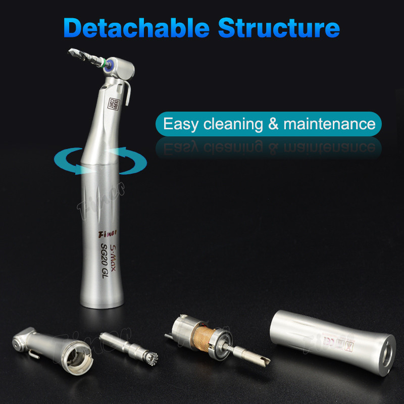 2000rpm Dental Implant Handpiece 20/1 Contra Angle Built In Generator LED Light