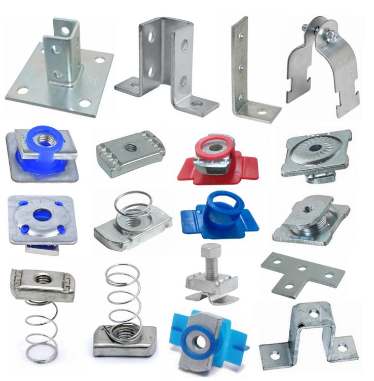Strut Channel Nuts Solar Fastener Zinc Plated Combo Nut Washer Channel Nut With Plastic Wing