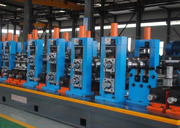 High Frequency Welded Pipe Mill Blue Welded Carbon Steel Tube Mill Max Speed