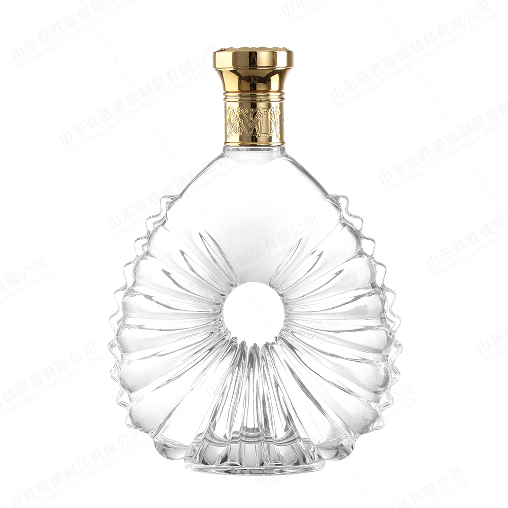 Acid Etch Surface Handling Glass Bottle For Transparent Engraving Whiskey Vodka Rum