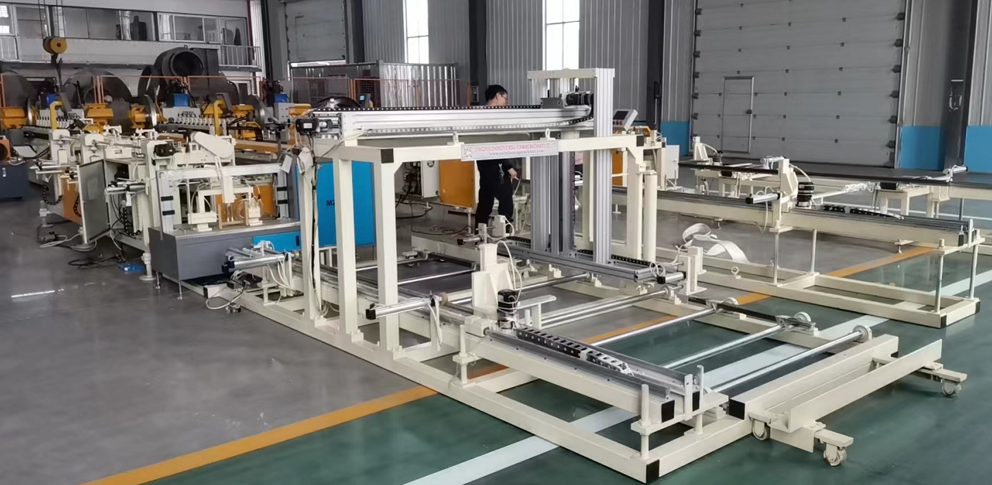 stacker for high speed stud and track machine