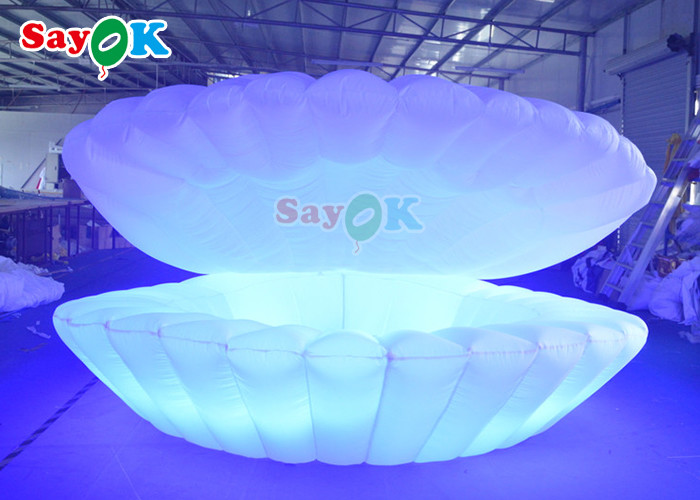 4m Giant LED Inflatable Stage Shell Oxford cloth Inflatable Led Seashell For Party