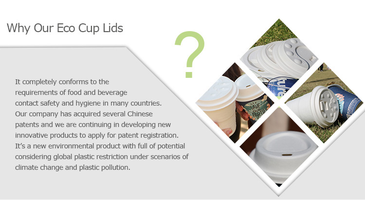 100% Biodegradable Compostable Natural Sugarcane Pulp Flat Swivel Round Boba Lid Cup Cold Cup Lids