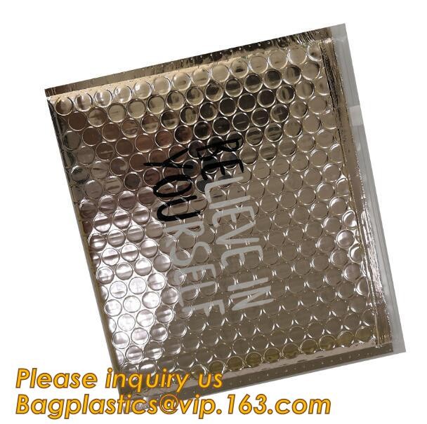 air mail metallic holographi rose gold bubble padded mailer / Zip lockkk bubble bag/ slider bubble bag,Holographic Factory