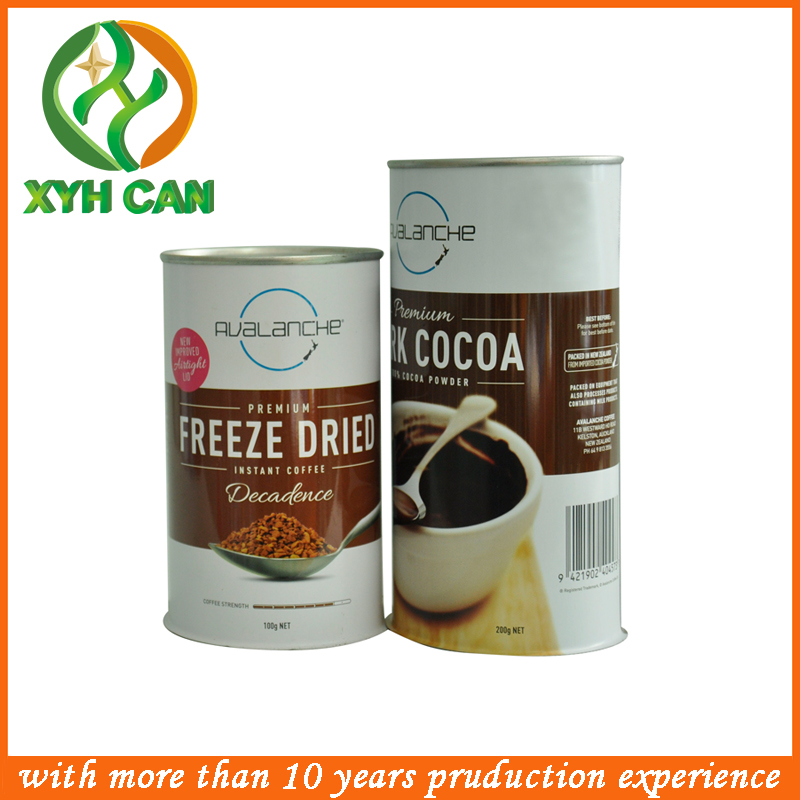 Coffee Tin Can Size 100G Capacity Coffee Storage Round Cans with Tin Screw Cap for Packaging Powder
