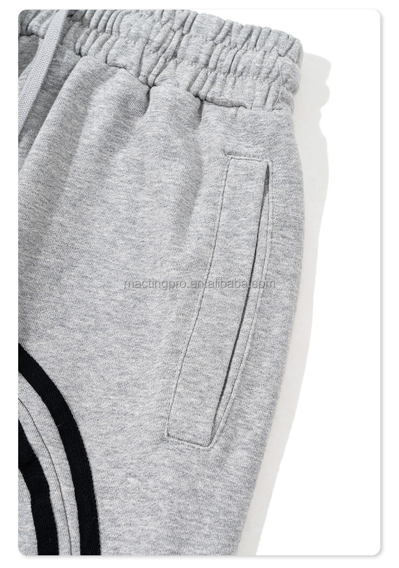 Custom Streetwear Cotton French Terry Stacked Flare Sweatpants Joggers with Acid Wash