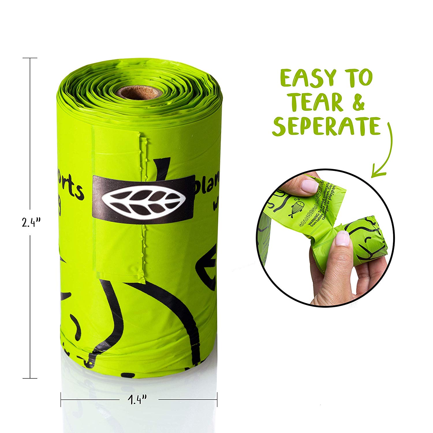 Fully Degradable Compostable Reusable Pet Dog Waste Poop Bag with Holder/Dispenser