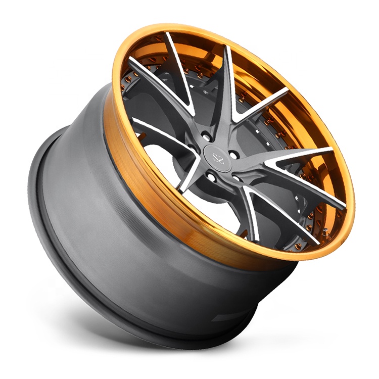 For Audi RS6 18 21 22 inch Alloy Gold Machined Face 3 Piece Forged Wheel Rims