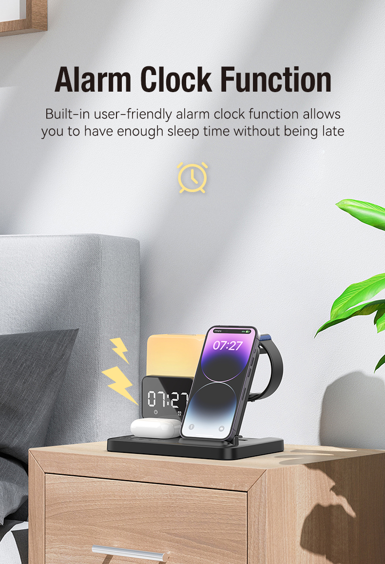 ABS PC Material Magnetic Wireless Charger for 6 in 1 Fast Charging and Portable Foldable Design