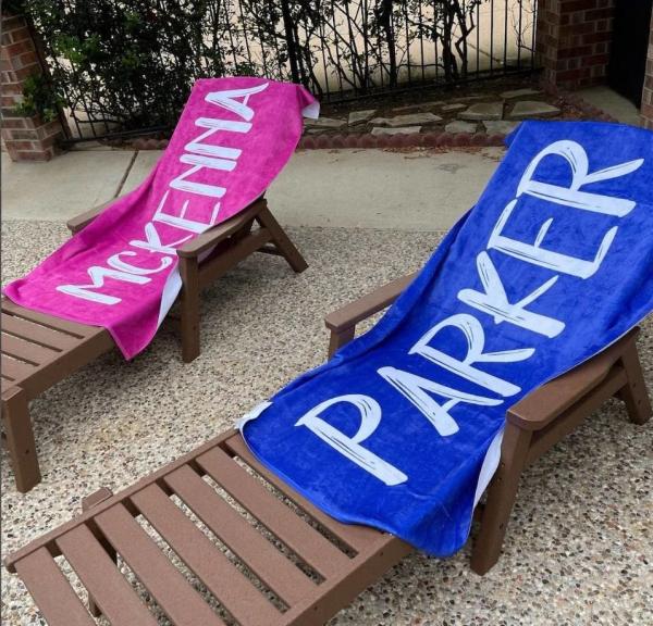 Antimicrobial Personalized Name Beach Towel Perfect for Outside Birthday