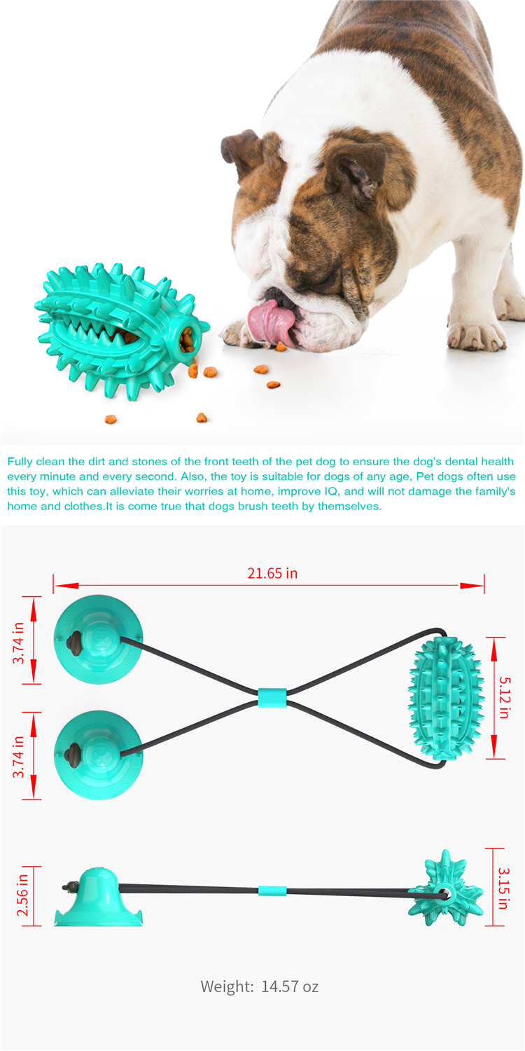 Multi-function Creative Hot Selling Double Suction Cup Stick Dog' Chew Toy Toothbrush