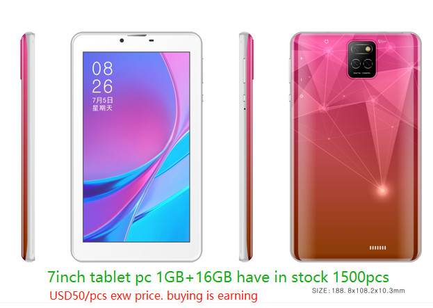 1024*600 DDR 1GB SSD 16GB Kids Tablet PC Android 5.0 CPU CortexTM A7