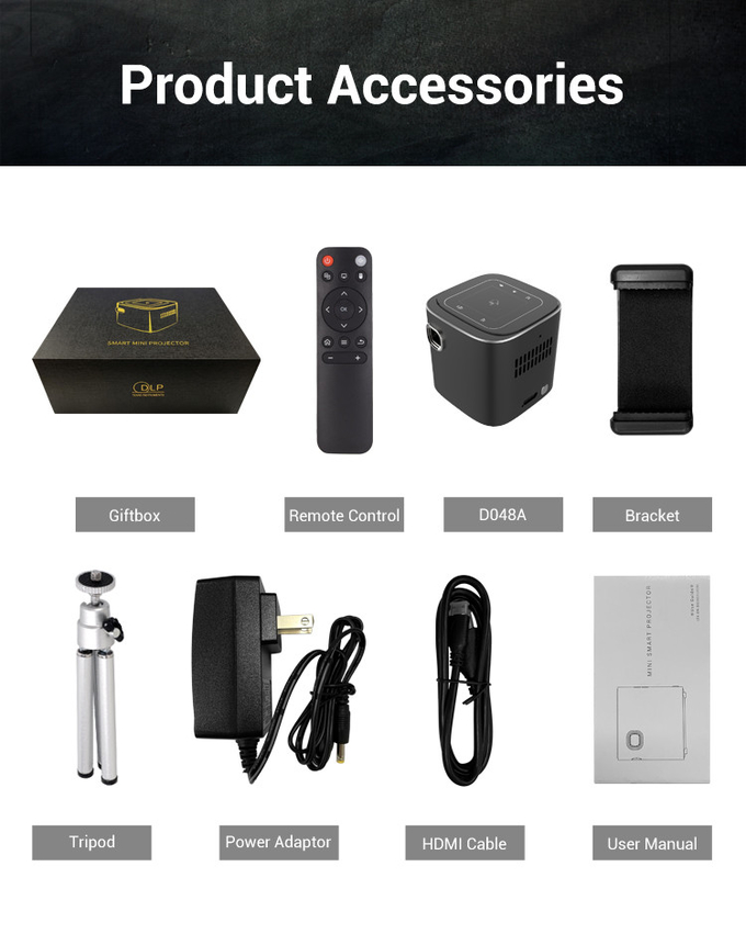 OEM Cube Mini Portable Projector Bluetooth With Touch Pad Outdoor Camping