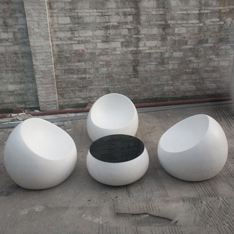 Customized Fiberglass Furniture Fiberglass Resin Table Sets In Vibrant Colors