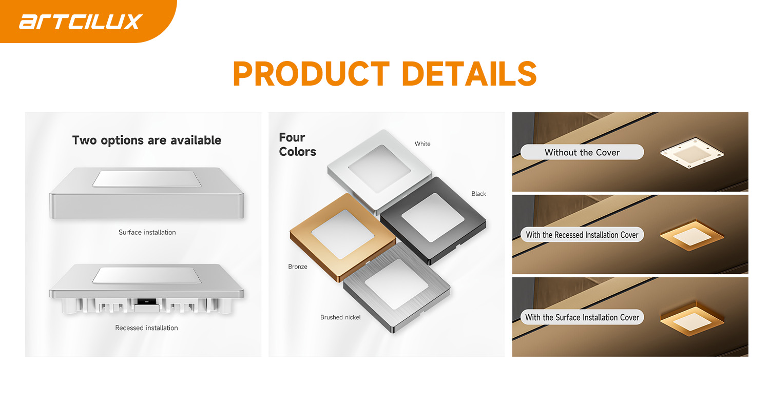 Replaceable Cover Under Cabinet LED Spotlights DC12V In Bedroom / Kitchen