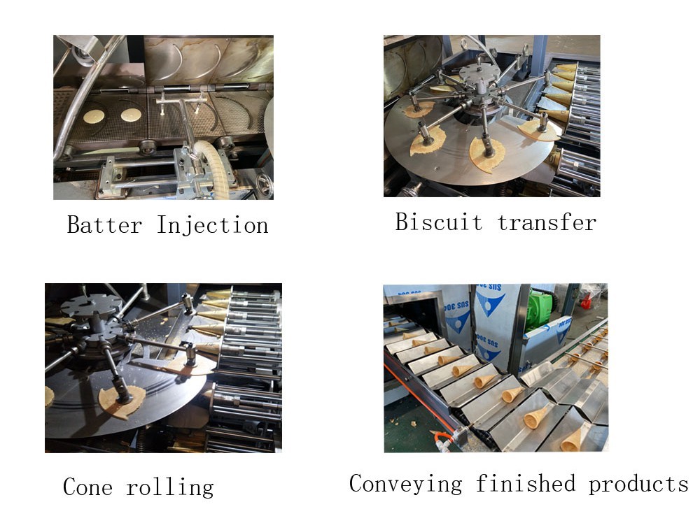 4500pcs/H 95mm Biscuit Ice Cream Cone Making Machine