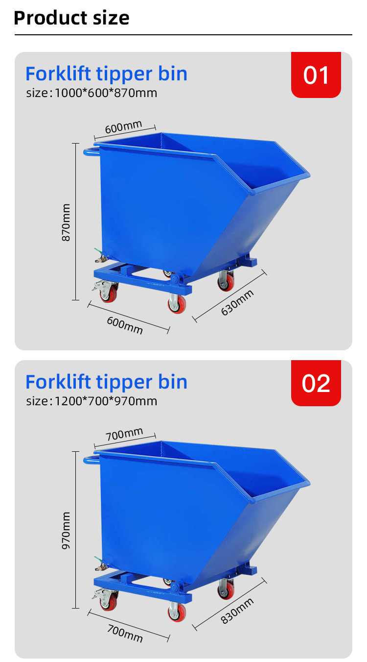 Waste Hopper Truck Portable Self Dumping Trash Hopper Tipping Bins