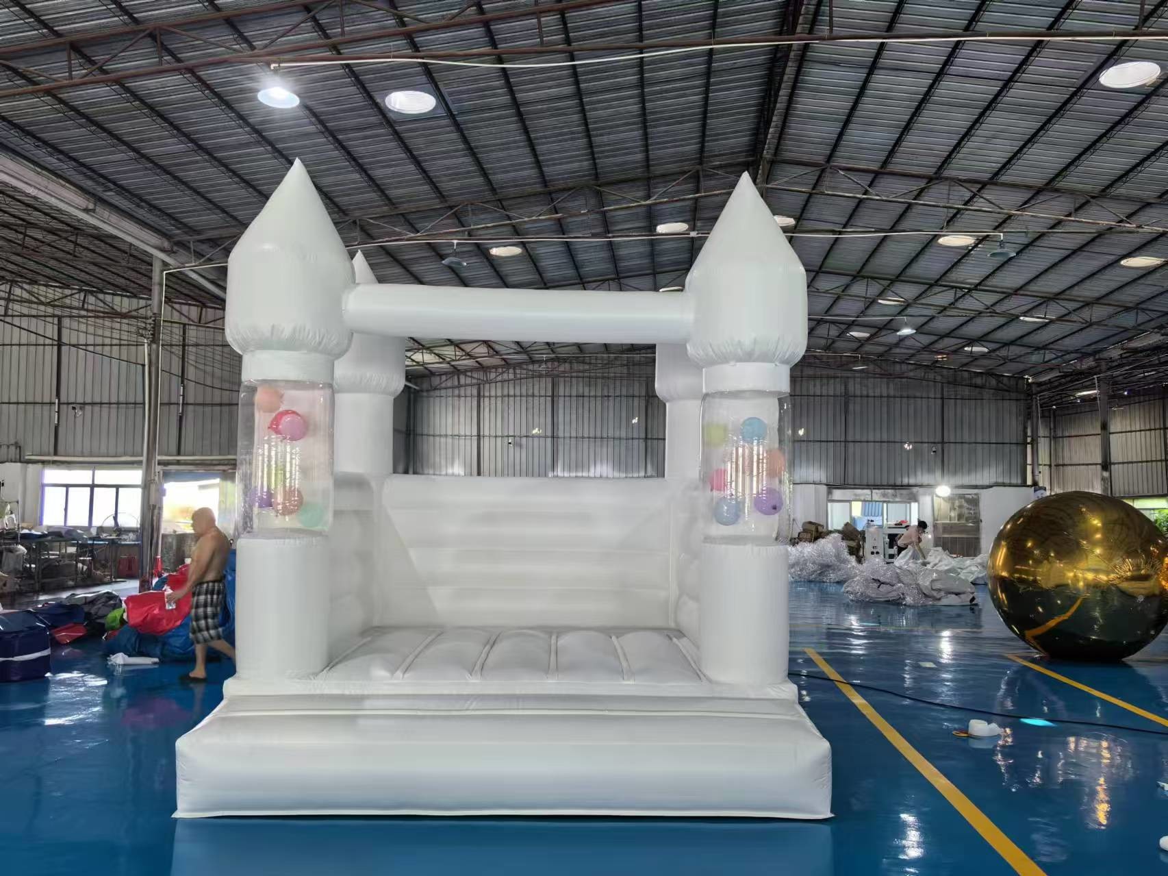 Commercial PVC Rental Inflatable Jumper White Bouncy Castle 8x8 Bouncer For Sale