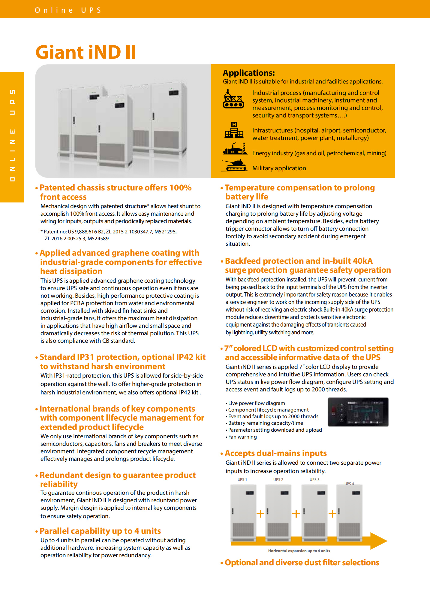 Power Factor 0.9 20KVA 20000W Industrial Supply Online UPS by Visench Giant iNDll 33-20k
