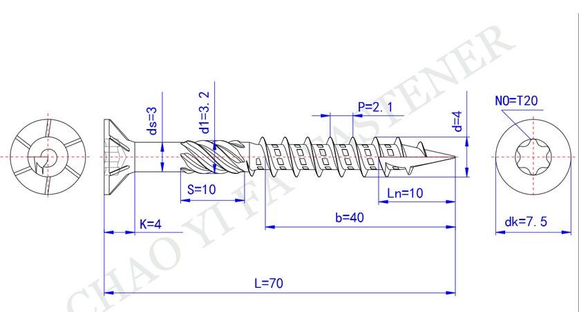 Stainless Steel Chipboard Screws , Furniture Mdf Particle Board Fasteners