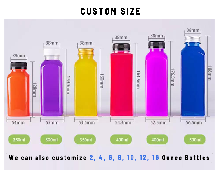 Juice Round Bottle Plastic With Lid Packing Bottles For Juice Pet Plastic Juice Bottles