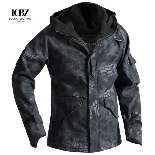 Woodland Camouflage Men's Tactical Combat Jacket Hoody Winter Coat Uniform