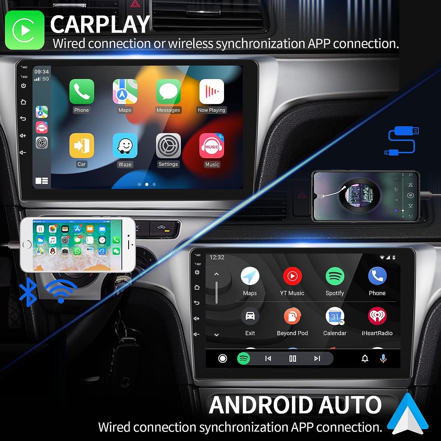 9" Screen Size Octa Core 2G 32G 4G LTE Android 10.0 Car Radio AM FM RDS Carplay Stereo