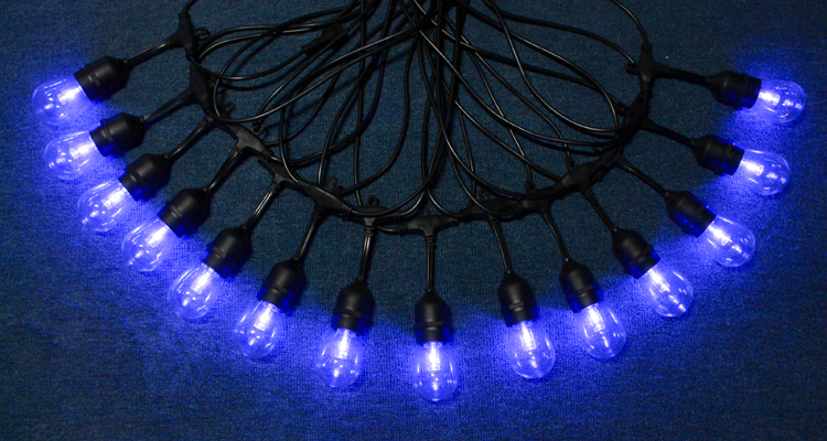 48FT 15 Bulbs Commercial Grade LED String Lights S14 RGBW LED Retro Edison Christmas Holiday Festoon Lighting Remote Controlled