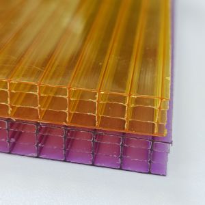 Yellow 10mm Four Layer Polycarbonate Hollow Sheet Ultimate Combination Of