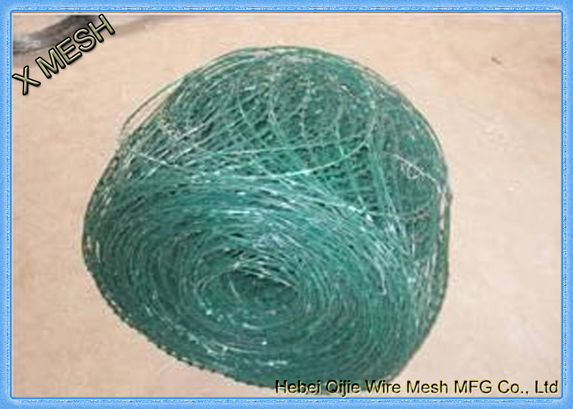 PVC coated flat razor wire in roll