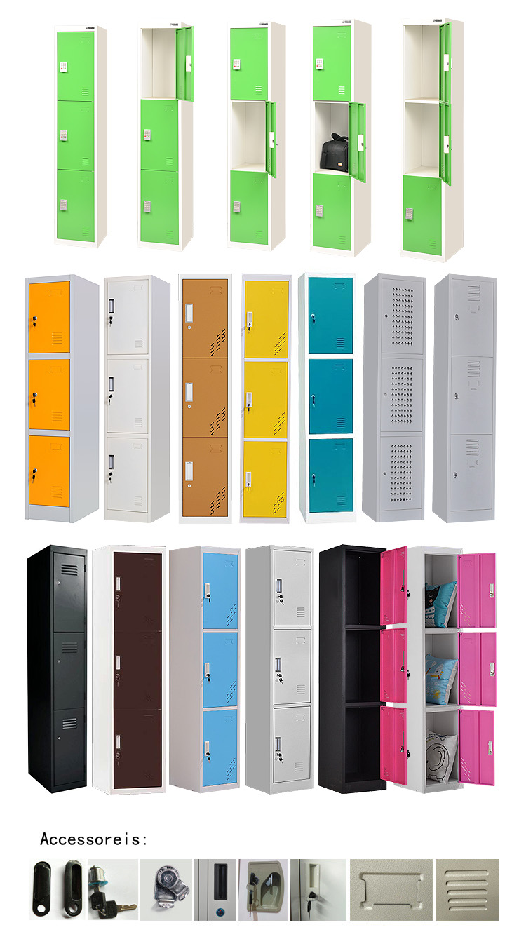 380mm Width 1850mm Height Stainless Steel Lockers