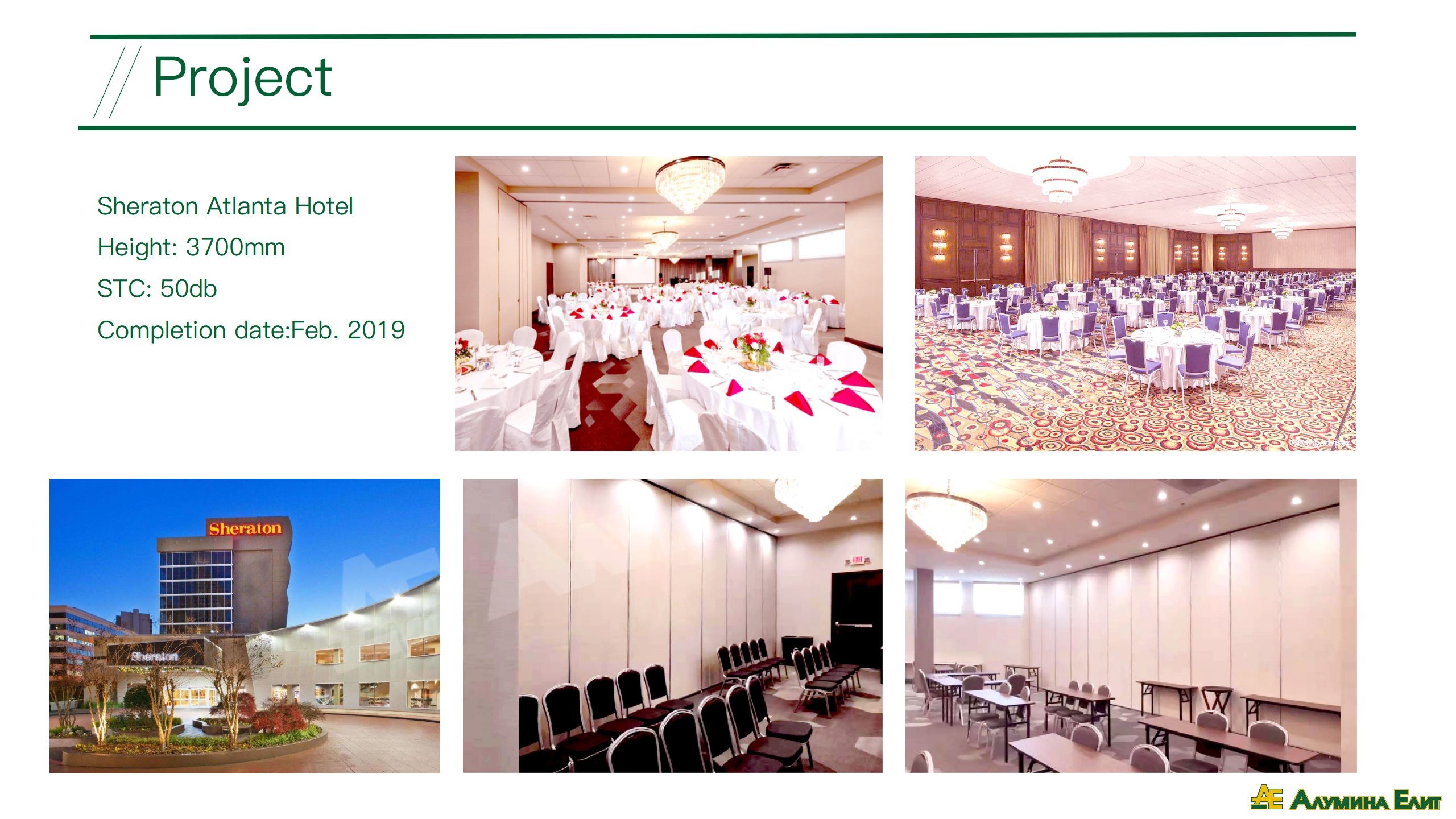 Hall / Hotel Operable Partition Wall Acoustic Sliding Wall System
