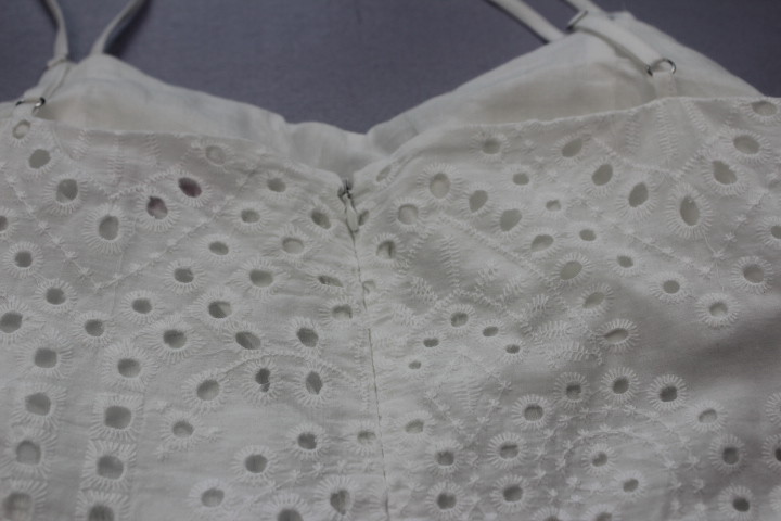 Cotton White Lace Embroidered Dress / Slim Fit Dress For Ladies Sexy Style