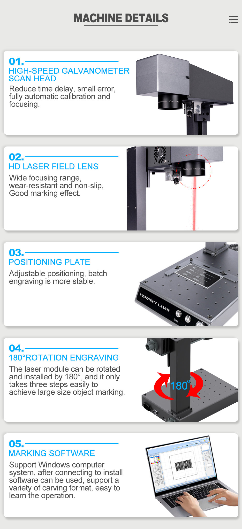 Desktop Precision Metal Laser Marking Machine Red Light Positioning