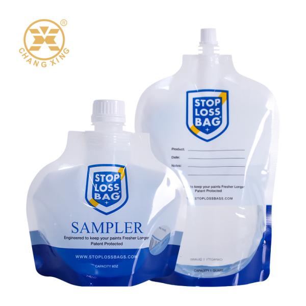 Quality Customize Spout Pouch Stand Up Juice Pouch With Spout Food Grade Fit For Liquid Sample Retention for sale