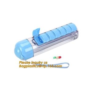 Travel Water bottle, Pill reminder modern pill box white oem, funny pill box