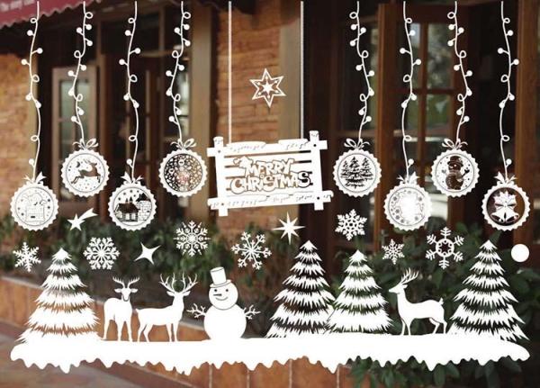 0.01mm Custom Decorative Stickers Christmas Mall Decorative Window Glass