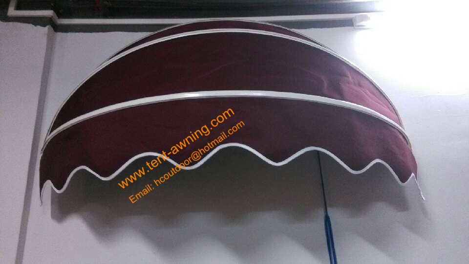 Ourtdoor Aluminum Manual Retractable Decorative Dome Window Awning