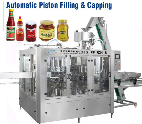 CE Certified 5000BPH 600ml Barbecue Sauce Bottle Filler filling and capping