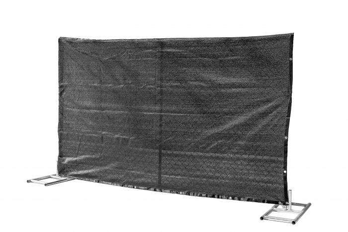 6 foot x 12 foot chain link mesh temporary fencing panels with a 1 3/8" x 16GA and 2-3/8 inch temp fence
