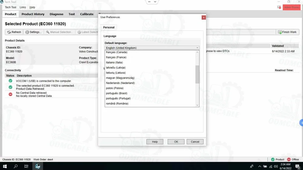VOCOM 2 88894000 VOCOM II PTT 2.8.150 Tech Tool Laptop CF53 ACPI 2024 Development Version