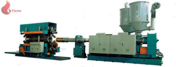 Double Wall corrugated pipe extrusion line Single / Twin Screw Extruder HDPE/PVC
