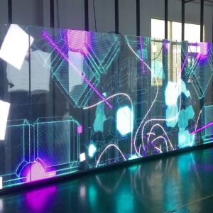 China P3.91 P7.8 P10.4 Outdoor Transparent LED Mesh Screen for Airport Window Glass Display on sale