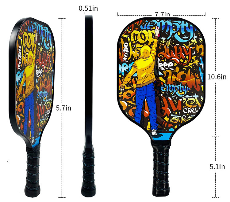 Raquete Fiber Carbon Pickleball Paddle Pp Honeycomb Custom Logo Pickleball Paddle