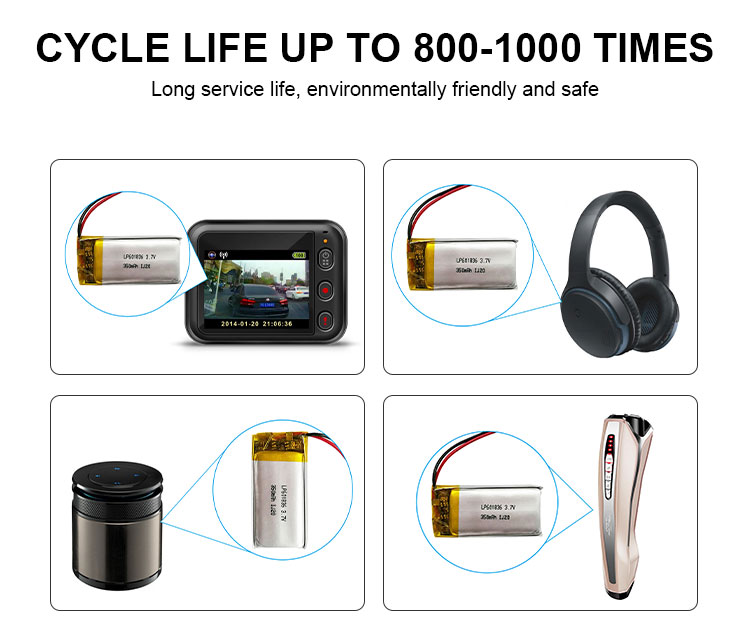 OEM Lithium Ion Polymer Battery Waterproof Li Ion Battery 3.7 V 350mah Rechargeable