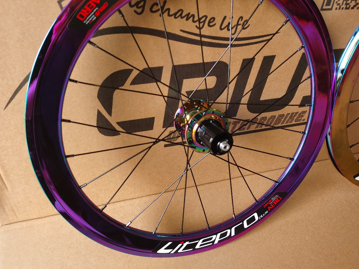 20 Inch Carbon Fiber Wheelset for Road Bicycles 8/9/10/11 Speed Double Wall Rainbow Color