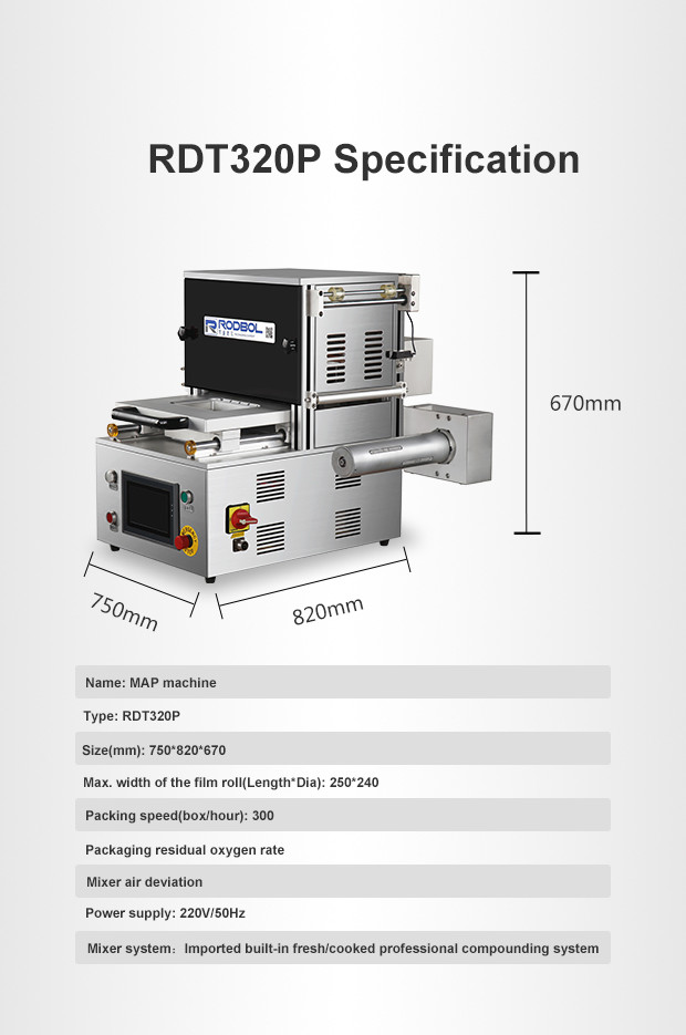 Cooked Food Modified Atmosphere Packaging Equipment SS304 Gas Flushing